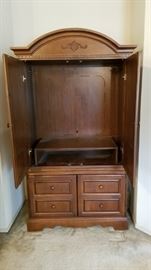 TV Armoire with doors open