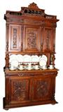 French Henri II buffet in carved walnut