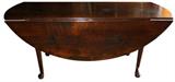 English drop side table with pad feet in oak