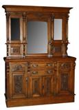 English buffet in oak with foliate carving