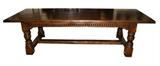9' oak English refectory table