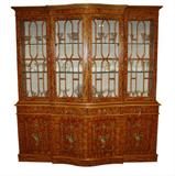 Satinwood breakfront with painted detailing