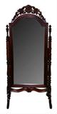 Carved mahogany cheval mirror