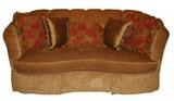 Curved back upholstered sofa