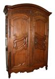 French Provincial bonnet top armoire in walnut
