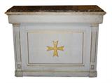 Painted front bar with marble top