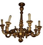 8 arm gilt chandelier