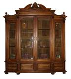 Large scale French Renaissance bookcase in walnut