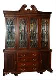 Traditional mahogany breakfront with beveled glass doors