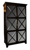 Mirrored front 2 door cabinet in ebony finish