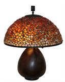 Glass pebble shade decorated table lamp