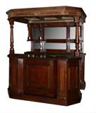 Mahogany pub bar with fitted interior