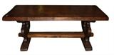 French trestle table in walnut