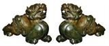Pair of carved jadeite dragons