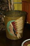 American Indian chief painted tin