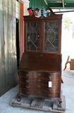 mahogany fall front serpentine bureau bookcase