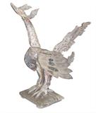 Carved driftwood crane sculpture