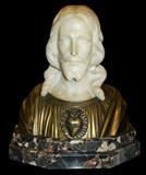 French marble bust depicting Jesus