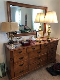 Vintage maple dresser in the American Colonial style