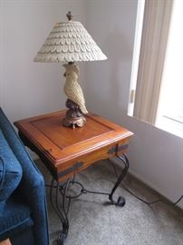 Notice this Lamp!  Cockatoo Base and Feather Detailed Shade
