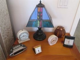 Small Clocks &  Cute Accent Lamp in Tiffany-Style
