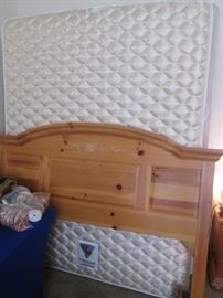 Knotty Pine Bedroom Group by Broyhill:  Queen Headboard, 2-Drawer Nightstand, 3-Drawer Chest       & Mirror.  Sizes, Chest 30" X 18", Nightstand 26" X 17"