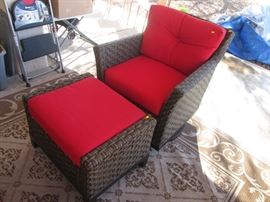 Outdoor Wicker Chair/Otoman