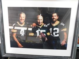 Favre, Rodgers, Starr Framed Photo