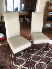 Taupe linen chairs