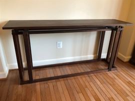 Hand-crafted ebonized walnut serving table