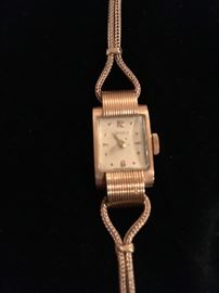 14k Doxa watch with gold plated replacement band