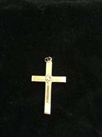14k cross pendant with tiny diamond