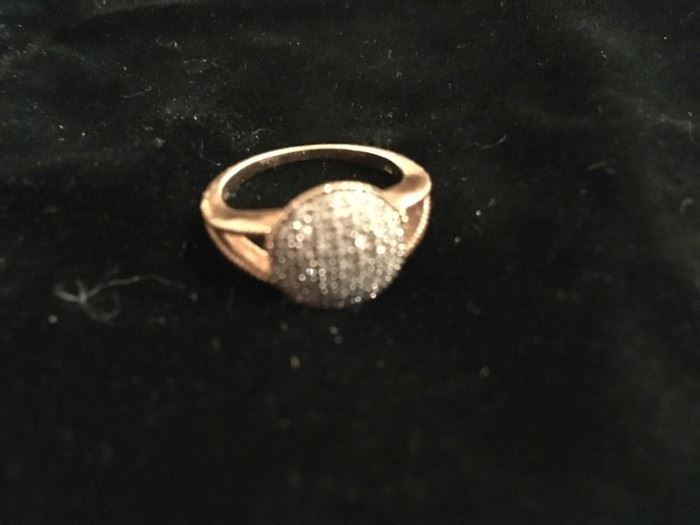 sterling ring with tiny diamonds