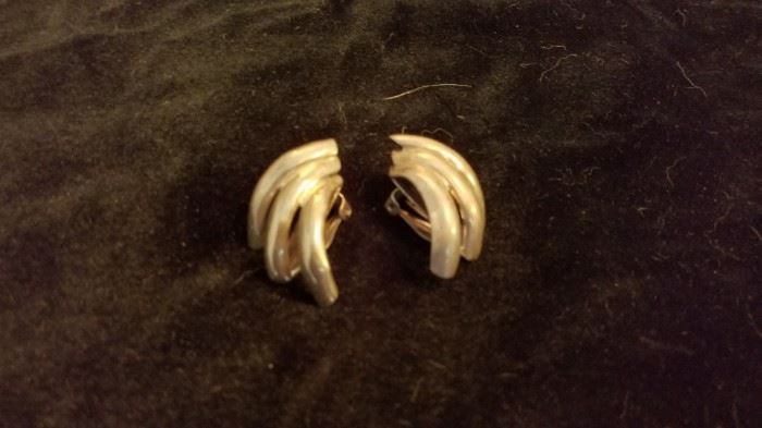 Sterling clip earrings