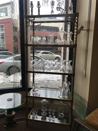 Brass and Glass Etagere 31" x 72" x 15"