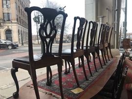 Set of 6 early dining chairsbelonged to Henry Burden of Troy NY