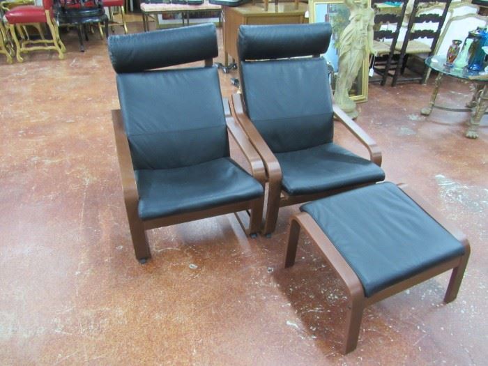 Modern Bentwood Chairs/Ottoman