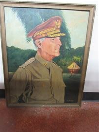 1942 Gen. MacArthur Portrait Painting