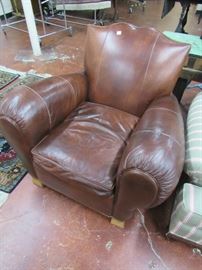 Brown leather easy chair