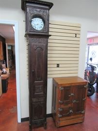 Antique French Carved Oak Tall Clock case