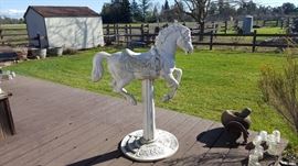 Vintage Cast Iron Coke Cola Carousel horse