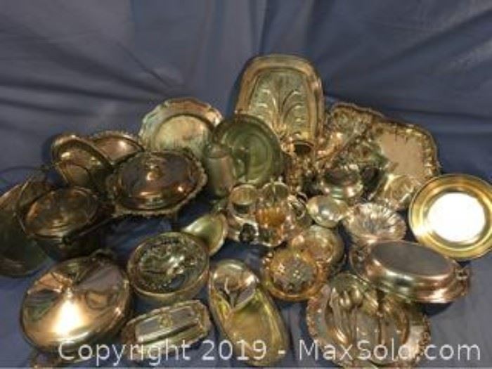 Large Grouping Of Silver Plate Items