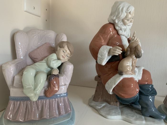 Lladro Night Before Christmas series figurines - most with boxes and certificates