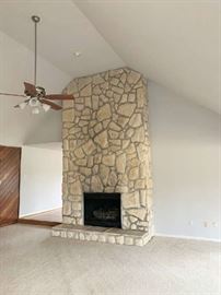 Stone Fireplace, 42" Gas Logs