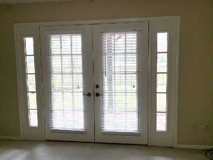 French Doors with Side Lights, Blinds