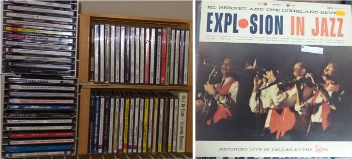 CDs and record albums - way more than pictured. Jazz, blues, classical