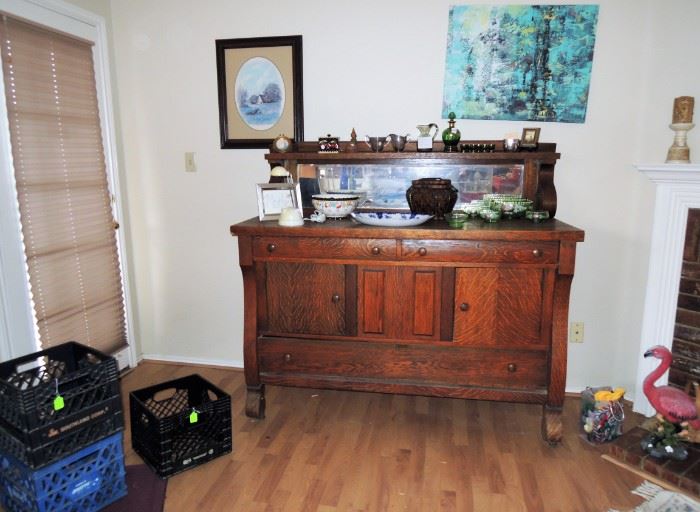 milk crates. large buffet