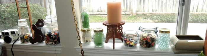 old buttons and glass