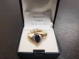 Sapphire ring and other costume jewelry