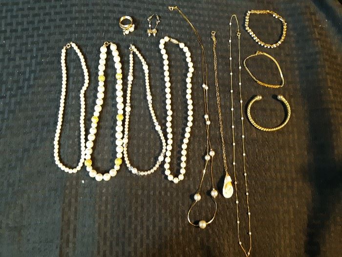 Pearl and Gold Costume Jewelry